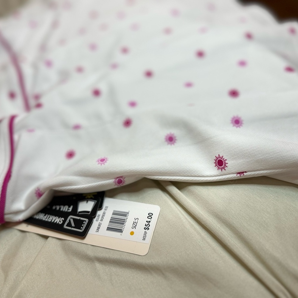 NWT Nanette Lepore White Tennis Skirt Skort w Hot Pink Sunbursts Size Small - Picture 5 of 15